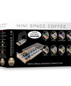 MACOM Mini porta capsule universale compatibile con Nespresso, Lavazza A  Modo Mio, Lavazza Blu, Bialetti e Caffitaly system Colore legno - 836
